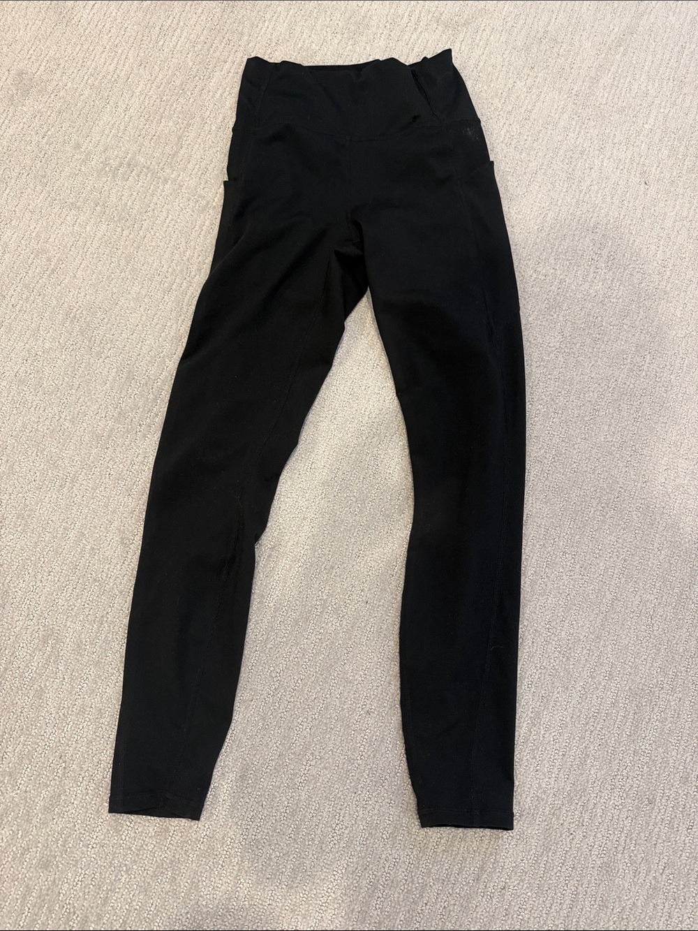 Fabletics Black Athletic Leggings with Logo Trim